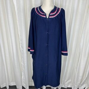 Vintage Grandma Simply Basic Blue House coat